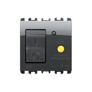Interruttore Mccb+Rcd, 2 Moduli, 1P+N, 16A, Nea, Acciaio Scuro URMET 10512/16AC