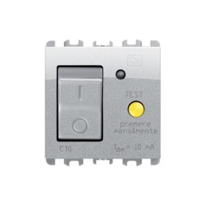 Interruttore Mccb+Rcd, 2 Moduli, 1P+N, 16A, Nea, Alluminio URMET 10512/16AL