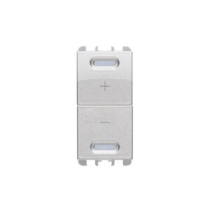 Dimmer Universale Con Doppio Pulsante, 1 Modulo, Acciaio Scuro URMET 10560AL