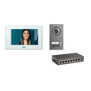 Kit Monofamiliare Video Con Pulsantiera Mikra2 E Videocitofono 1741 Basic, Sistema Ipercom URMET 1060/634