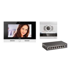 Kit Monofamiliare Video Espandibile Con Pulsantiera Alpha E Videocitofono Vog7, Sistema Ipercom URMET 1060/643