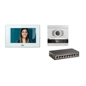 Kit Monofamiliare Video Espandibile Con Pulsantiera Alpha E Videocitofono 1741 Basic, Sistema Ipercom URMET 1060/644