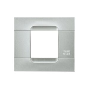 Placca 2 Moduli, Kàdra Monochrome, Serie Metallizzata, Argento URMET 10802.AR