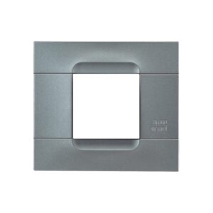 Placca 2 Moduli, Kàdra Monochrome, Serie Metallizzata, Acciaio URMET 10802.AC