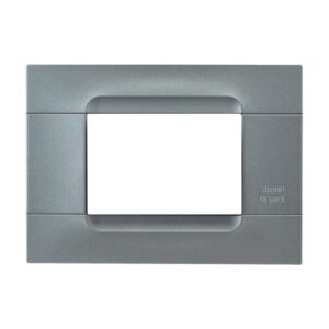 Placca 3 Moduli, Kàdra Monochrome, Serie Metallizzata, Acciaio URMET 10803.AC