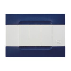 Placca 3 Moduli, Kàdra, Serie Bianca, Tecnopolimero, Blu Sidney URMET 10803.B.15