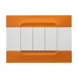 Placca 3 Moduli, Kàdra, Serie Bianca, Tecnopolimero, Arancio San Francisco URMET 10803.B.30