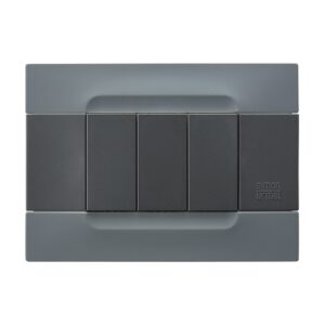 Placca 3 Moduli, Kàdra, Serie Antracite, Tecnopolimero, Grigio Berlino URMET 10803.07