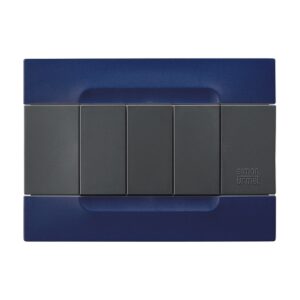 Placca 3 Moduli, Kàdra, Serie Antracite, Tecnopolimero, Blu Sidney URMET 10803.15