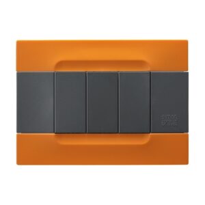 Placca 3 Moduli, Kàdra, Serie Antracite, Tecnopolimero, Arancio San Francisco URMET 10803.30