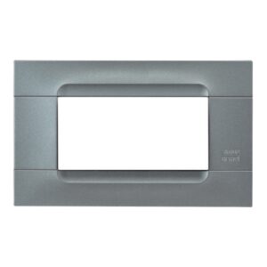 Placca 4 Moduli, Kàdra, Monochrome, Serie Metallizzata, Acciaio URMET 10804.AC