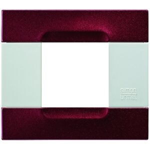 Placca Metallo Bordeaux Metallizzato 2 Moduli URMET 10902.B.77