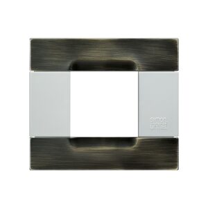 Placca Metallo Ottone Spazzolato 2 Moduli URMET 10902.B.84