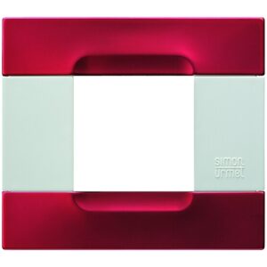 Placca Metallo Rosso Metallico 2 Moduli URMET 10902.B.88