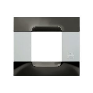 Placca Metallo Nickel Nero 2 Moduli URMET 10902.B.92