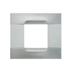 Placca Metallo Nickel Acciaio 2 Moduli URMET 10902.B.91