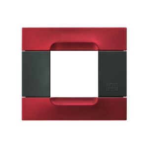 Placca Metallo Rosso Metallico 2 Moduli URMET 10902.88