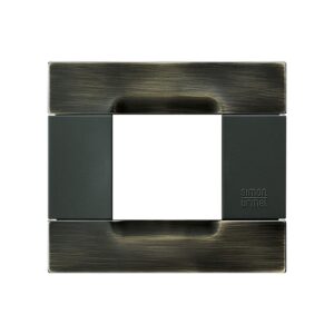 Placca Metallo Ottone Spazzolato 2 Moduli URMET 10902.84