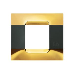 Placca Metallo Oro Lucido 2 Moduli URMET 10902.96