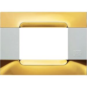 Placca Metallo Oro Lucido 3 Moduli URMET 10903.B.96