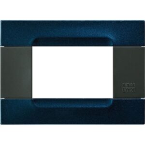 Placca Metallo Blu Metallizzato 3 Moduli URMET 10903.78