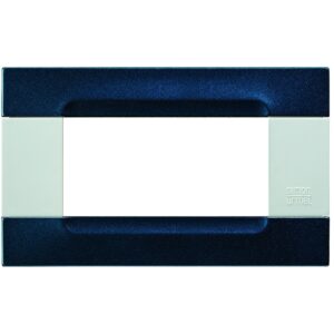 Placca Metallo Blu Metallizzato 4 Moduli URMET 10904.B.78