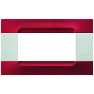 Placca Metallo Rosso Metallico 4 Moduli URMET 10904.B.88