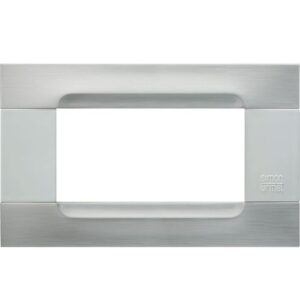 Placca Metallo Nickel Acciaio 4 Moduli URMET 10904.B.91