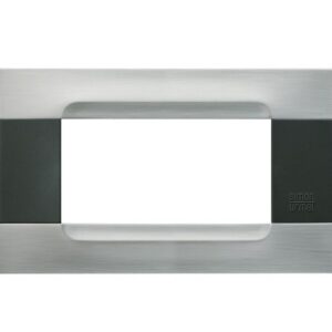 Placca Metallo Nickel Acciaio 4 Moduli URMET 10904.91