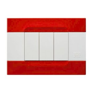 Placca 3 Moduli, Kàdra, Serie Bianca, Metallo, Rosso Orione URMET 10903.B.58