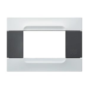 Placca 3 Moduli, Kàdra, Serie Antracite, Metallo, Bianco Vega URMET 10903.50