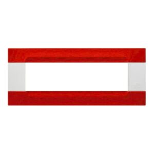 Placca 7 Moduli, Kàdra, Serie Bianca, Metallo, Rosso Orione URMET 10907.B.58