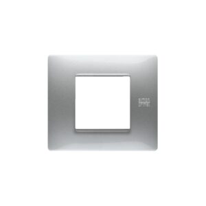 Placca 2 Moduli, Flexa, Tecnopolimero, Alluminio URMET 11802.AL