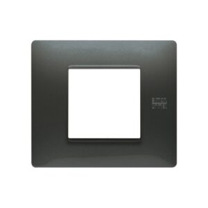 Placca 2 Moduli, Flexa, Tecnopolimero, Acciaio Scuro URMET 11802.AC