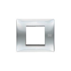 Placca 2 Moduli, Flexa, Tecnopolimero, Inox Lucido URMET 11802.IL