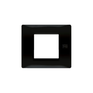 Placca 2 Moduli, Flexa, Tecnopolimero, Nero Assoluto URMET 11802.NA