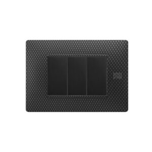 Placca 3 Moduli, Flexa, Tecnopolimero, Karbon URMET 11803.KA