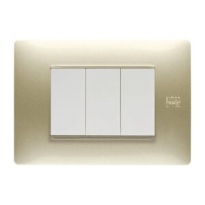 Placca 3 Moduli, Flexa, Tecnopolimero, Oro Satinato URMET 11803.OS