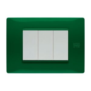 Placca 3 Moduli, Flexa, Tecnopolimero, Verde URMET 11803.VR