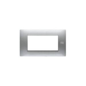Placca 4 Moduli, Flexa, Tecnopolimero, Alluminio URMET 11804.AL