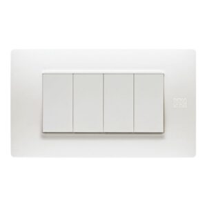Placca 4 Moduli, Flexa, Tecnopolimero, Bianco Nea URMET 11804.BN