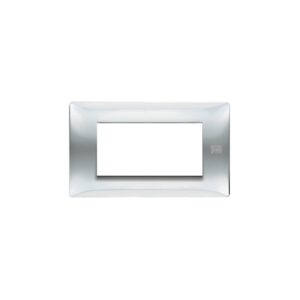 Placca 4 Moduli, Flexa, Tecnopolimero, Inox Lucido URMET 11804.IL
