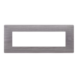 Placca 7 Moduli, Flexa, Tecnopolimero, Alluminio Spazzolato URMET 11807.AS