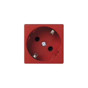 Presa Tedesca, 2P+T 16A-250V, 2 Moduli, Rossa URMET 12100/1-6