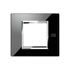 Placca 2 Moduli, Expì, Vetro, Nero Lava URMET 13002.NR