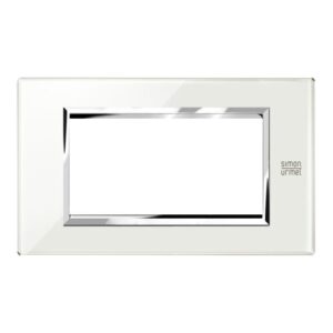 Placca 4 Moduli, Expì, Vetro, Bianco Neve URMET 13004.BN