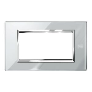 Placca 4 Moduli, Expì, Vetro, Grigio Opale URMET 13004.GO