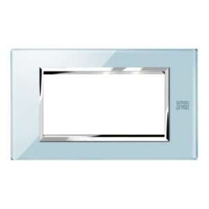 Placca 4 Moduli, Expì, Vetro, Azzurro Cielo URMET 13004.AZ
