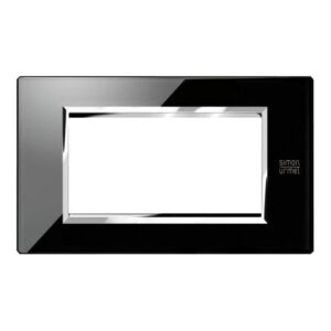 Placca 4 Moduli, Expì, Vetro, Nero Lava URMET 13004.NR