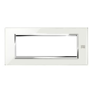 Placca 6 Moduli, Expì, Vetro, Bianco Neve URMET 13006.BN